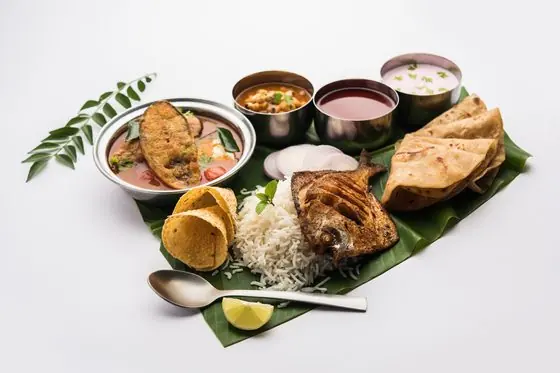 Fish platter on a banana leaf