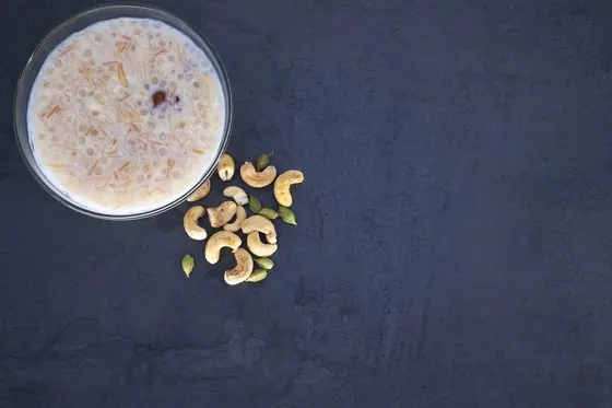 Pal payasam with nuts