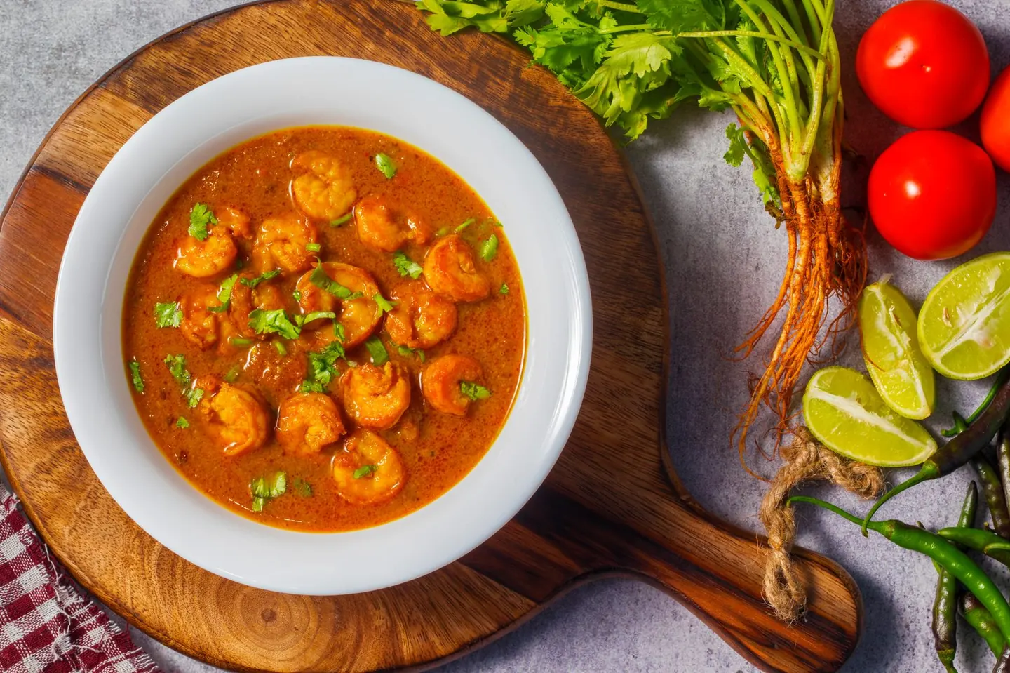 Prawn curry with coriander