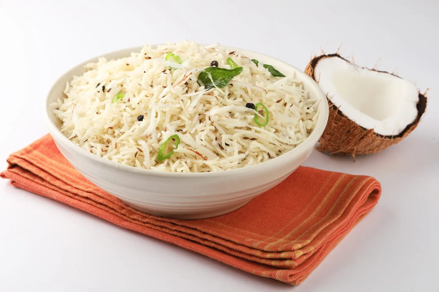 Coconut rice in a bowl