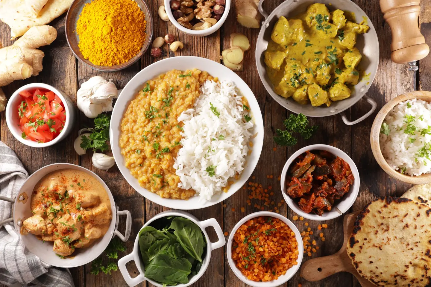 A spread of South Indian dishes